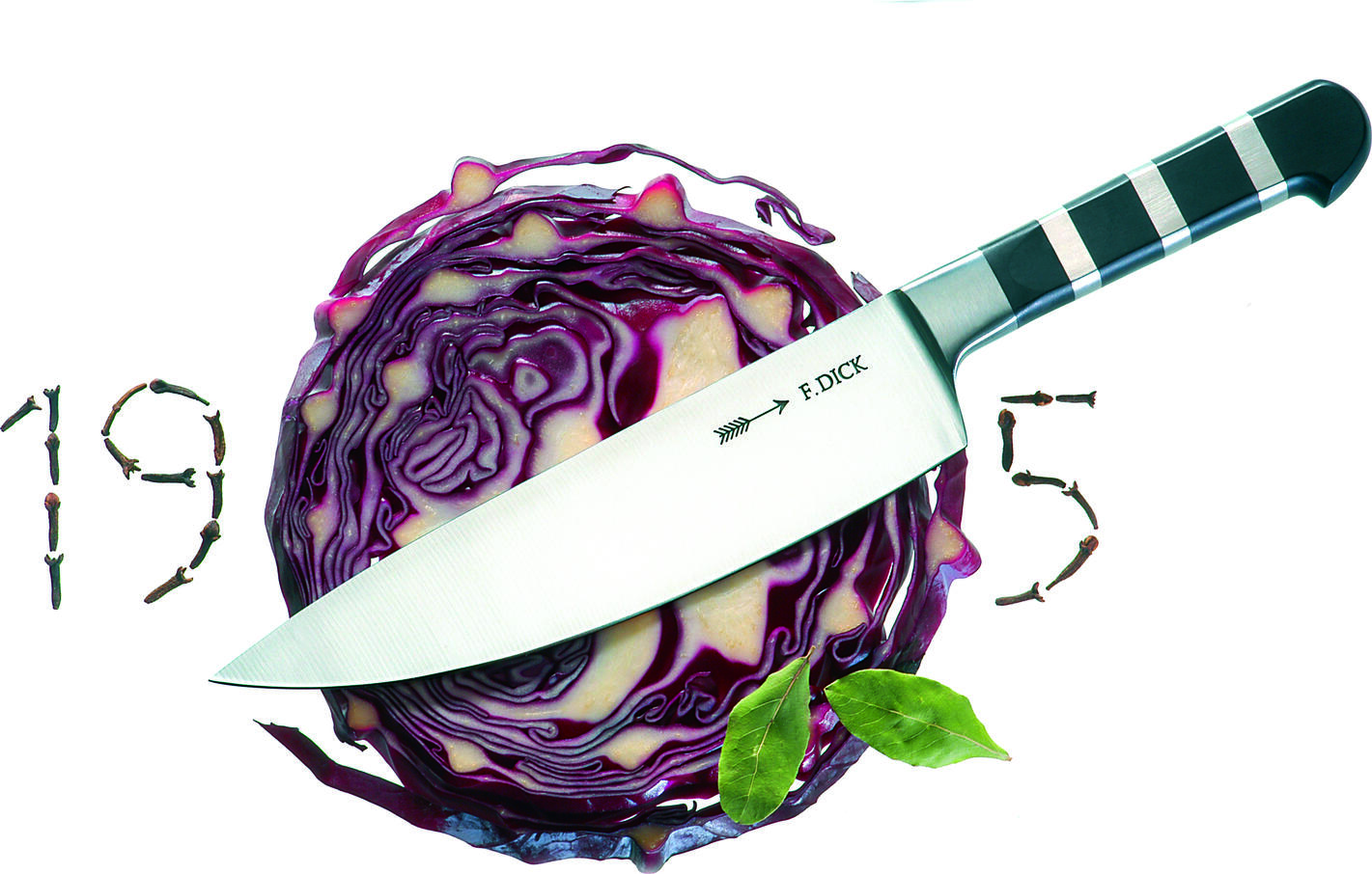 F. Dick 1905 Professional Forged Chef's Knife, X55CrMoV14 Steel, 56 HRC Hardness, 15 cm Blade, 28 cm Total Length, Plastic Handle with Striped Pattern and Massive Ferrules