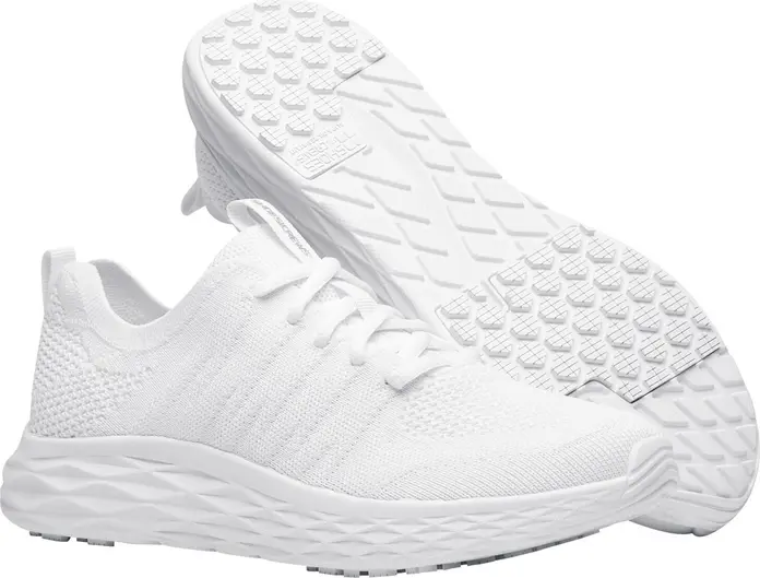 Women's Shoes For Crews Everlight Lightweight Slip-Resistant Work Sneakers, TRACTIONiQ Outsole, Breathable Water-Repellent Knitted Upper, Vegan, EN ISO 20347:2022