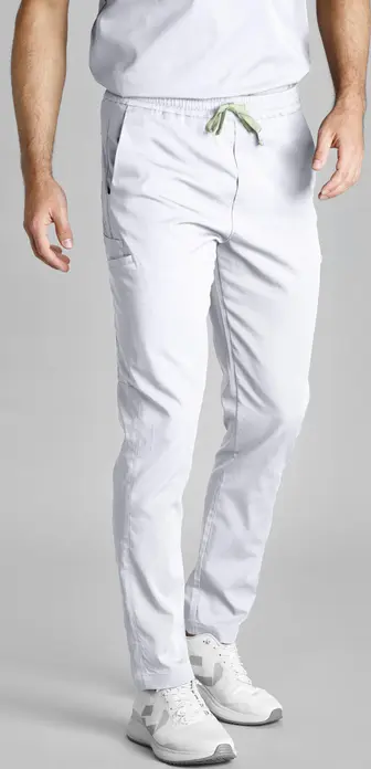 Jobeline Pesaro Men's Trousers, Regular Fit, Lyocell Tencel and Polyester, Breathable and Durable Workwear, White, Size XL
