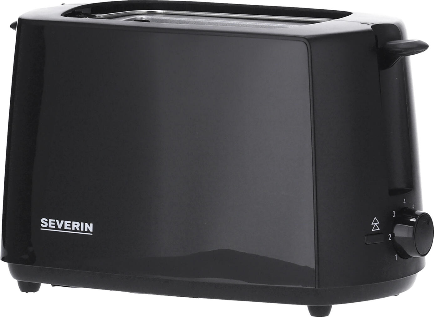 Severin AT 2287 Automatic Toaster, 700W, Black Plastic with Integrated Roll Toasting Warming Rack and Adjustable Toasting Level