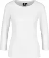 Camasa Jobeline Malme pentru femei, maneca 3/4, decolut barca, jersei din bumbac elastic, certificare OEKO-TEX, Alb, Marime L