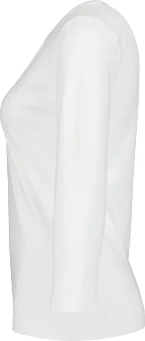 Camasa Jobeline Malme pentru femei, maneca 3/4, decolut barca, jersei din bumbac elastic, certificare OEKO-TEX, Alb, Marime L