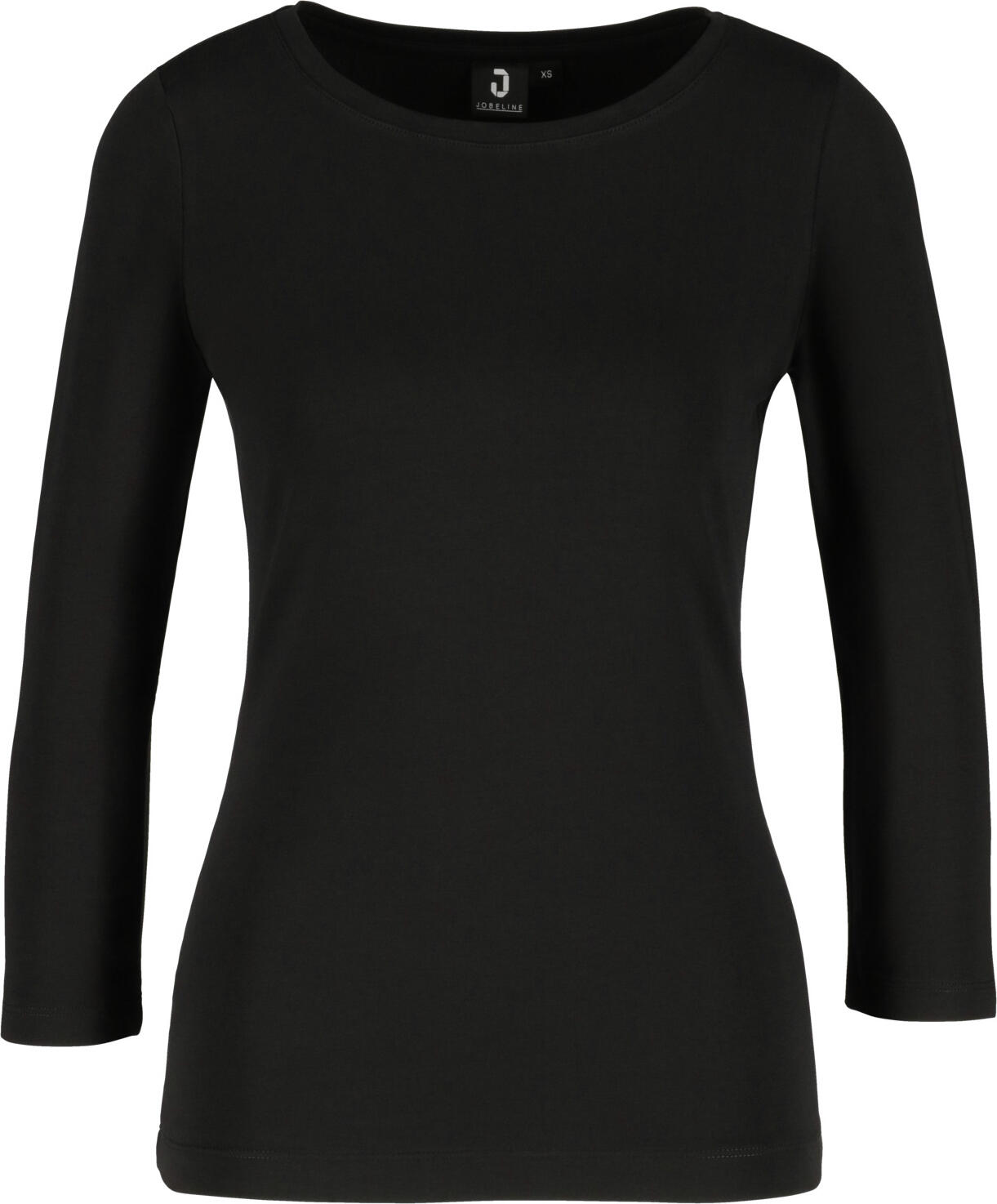 JOBELINE LUSINI Solutions GmbH Women's shirt Malme three-quarter sleeve Damen Shirt Malme Dreiviertelarm Women's shirt Malme three-quarter sleeve; Size L; black Damen Shirt Malme Dreiviertelarm; Kleidergröße L; schwarz 95 % cotton, 5 % elastane. 40°C wash. Classic ladies' shirt with boat neckline and three-quarter sleeves. With elastane content for optimum comfort and extra-long back length for the demands of the catering trade. Back length: 62 cm for size S. 95 % Baumwolle, 5 % Elasthan. 40°-Wäsche. Klassisches Damenshirt mit U-Bootausschnitt und Dreiviertelarm. Mit Elasthananteil für optimalen Tragekomfort und extra langer Rückenlänge für die Ansprüche in der Gastronomie. Rückenlänge: 62 cm in Gr. S