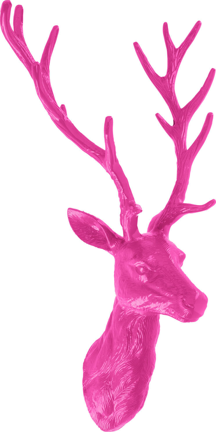 Vega Deer Head Wall Decoration, Aluminum Country House Style Indoor Decor, 61 x 25.5 x 38 cm
