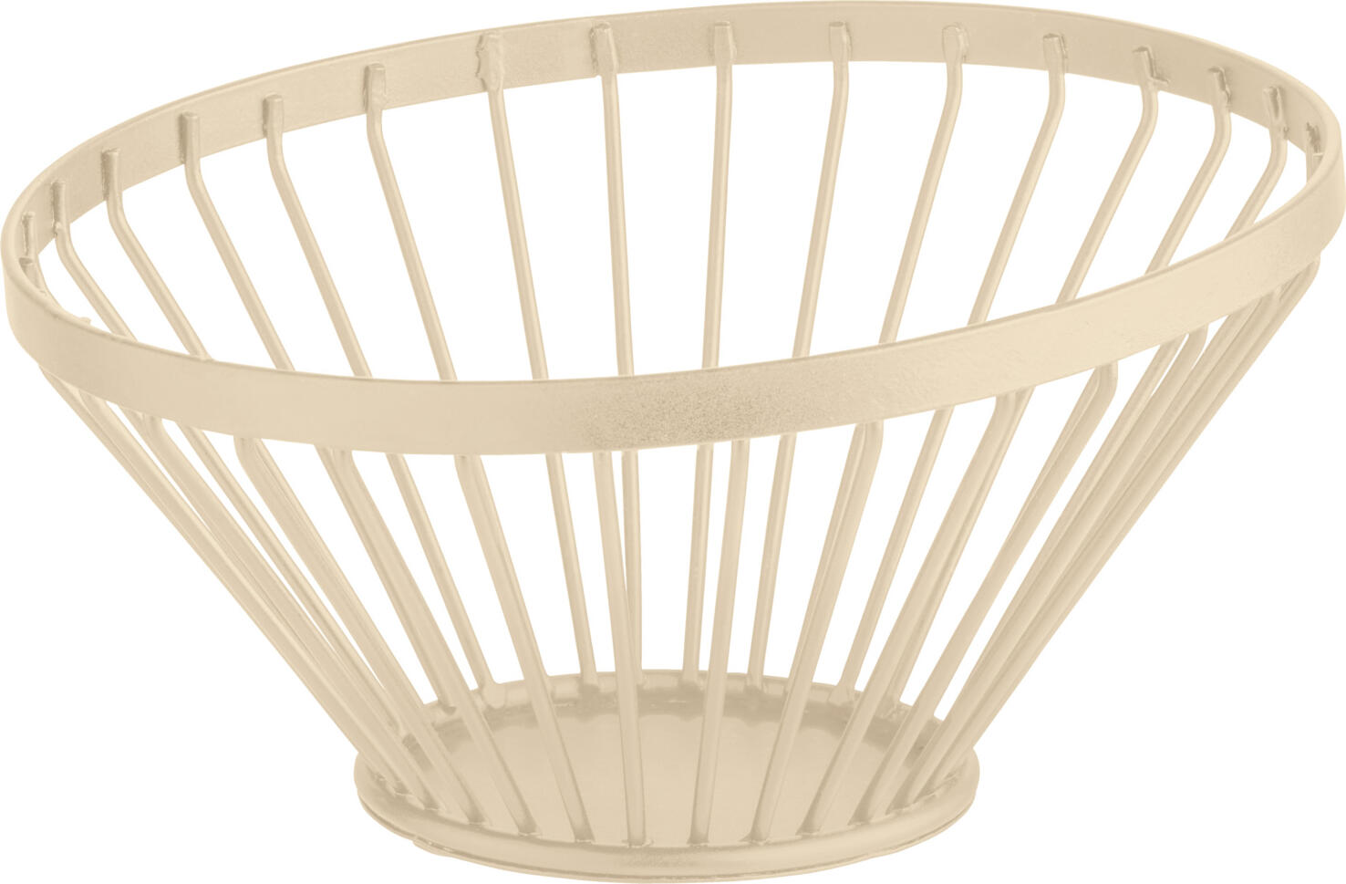 Cos pentru fructe si paine VEGA Alpena, otel vopsit electrostatic, bej, 15x8 cm, stivuibil, sigur pentru alimente, design clasic modern