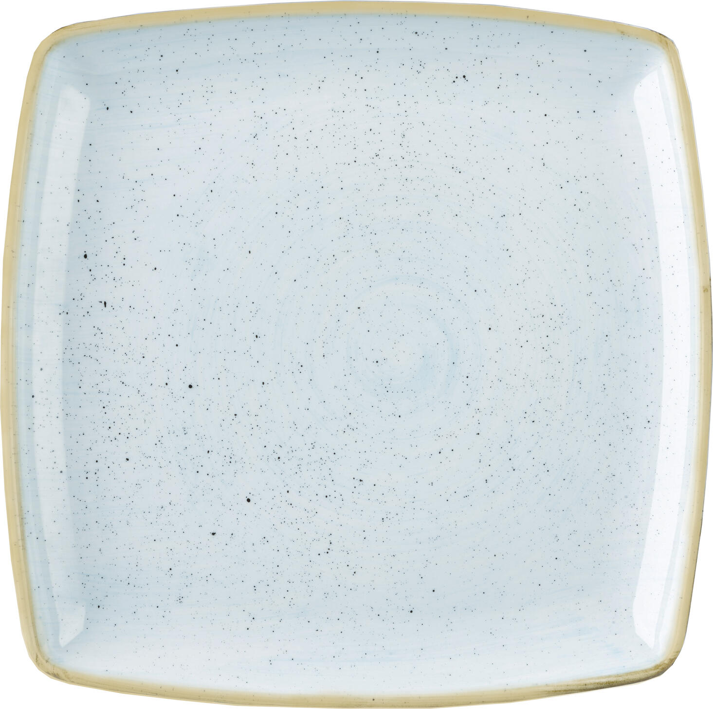 Churchill Stonecast Deep Square Platter Set of 6, 26.8 cm Super Vitrified Porcelain, Duck Egg Color, Professional Horeca Grade