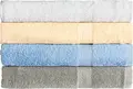 Set de 5 piese Covor baie Pulsiva Mars, 100% Bumbac Walk Terry, 50x70 cm, Albastru, 600 g/m², Absorbant si cu Uscare Rapida, OEKO-TEX Standard 100
