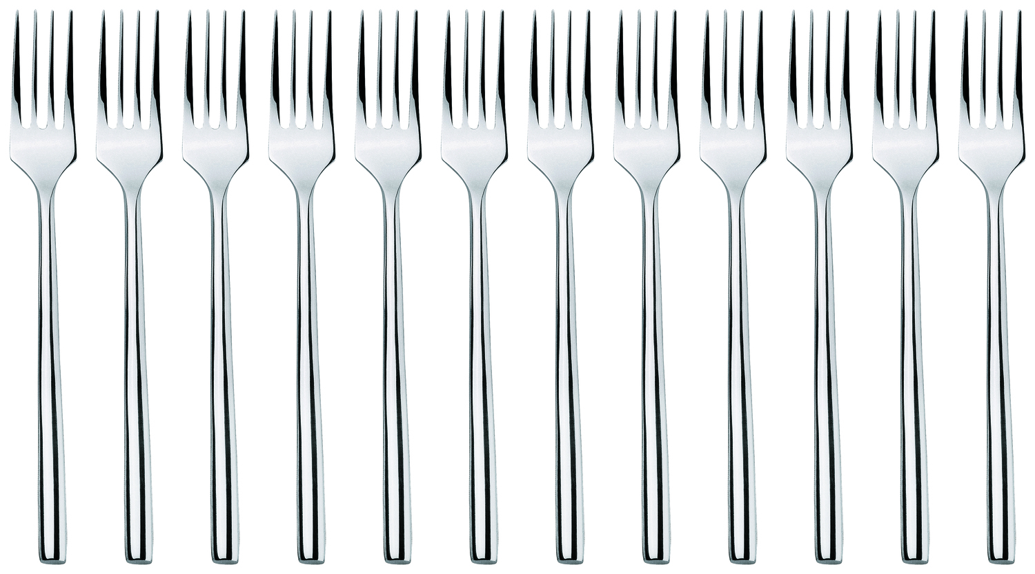 Set de 12 furculite de masa VEGA London, otel inoxidabil 18/0, finisaj oglinda, rezistente la rugina, 20.1 cm, argintii