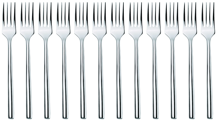 Set de 12 furculite de masa VEGA London, otel inoxidabil 18/0, finisaj oglinda, rezistente la rugina, 20.1 cm, argintii