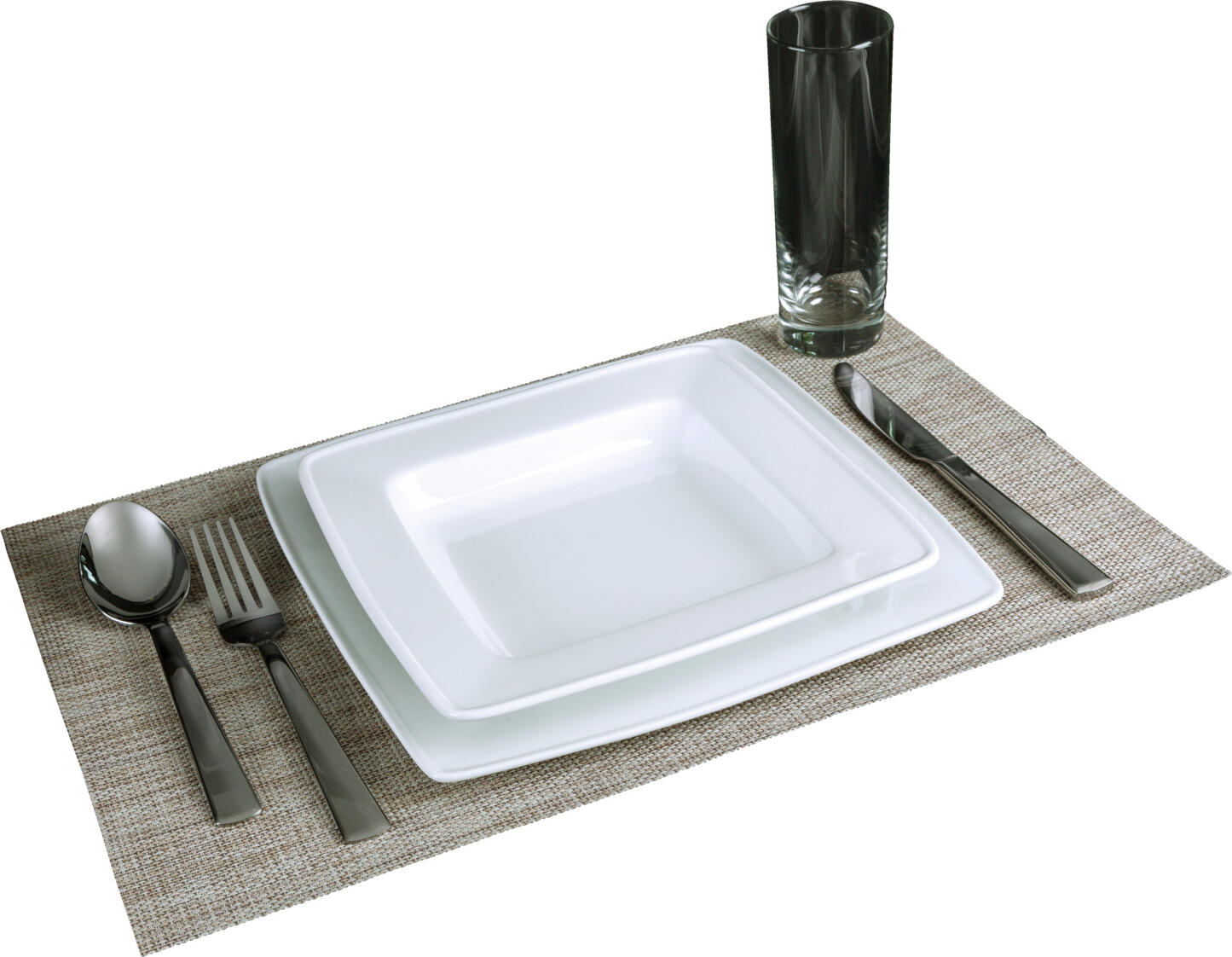 Set de 4 farfurii adânci pătrate PULSIVA Jazz deep din porțelan, albe, 21.5 x 21.5 x 3.5 cm, 310 ml, rezistente la cuptorul cu microunde și mașina de spălat vase