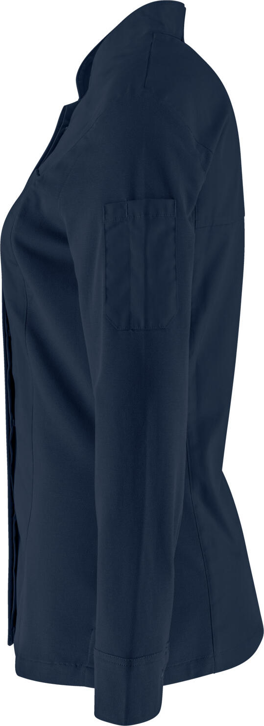 Jobeline Phoenix Women's Chef Jacket, Long-Sleeved, 65% Polyester 35% Cotton, Elastic Pique Side Panels, Concealed Snap Buttons, OEKO-TEX 100