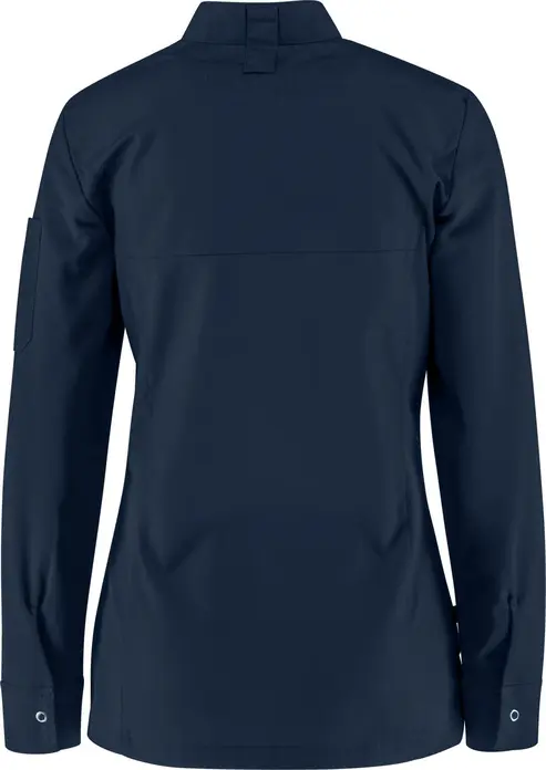 Jobeline Phoenix Women's Chef Jacket, 65% Polyester 35% Cotton, Small Wing Collar, Elastic Piqué Panels, Concealed Snap Buttons, OEKO-TEX Certified