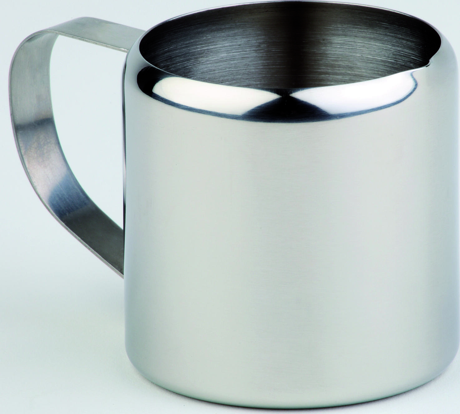 uca de lapte APS Assheuer + Pott din otel inoxidabil, 90 ml, 4.8x4.5 cm, finisaj lustruit, rezistenta la spalare in masina, pentru gastronomie si uz casnic