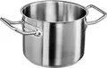 VEGA Professional Meat Stew Pot, 16.1 L, 18/10 Chrome Nickel Stainless Steel, Matt Brushed, Sandwich Bottom with 6mm Aluminum, All Stoves, Silver