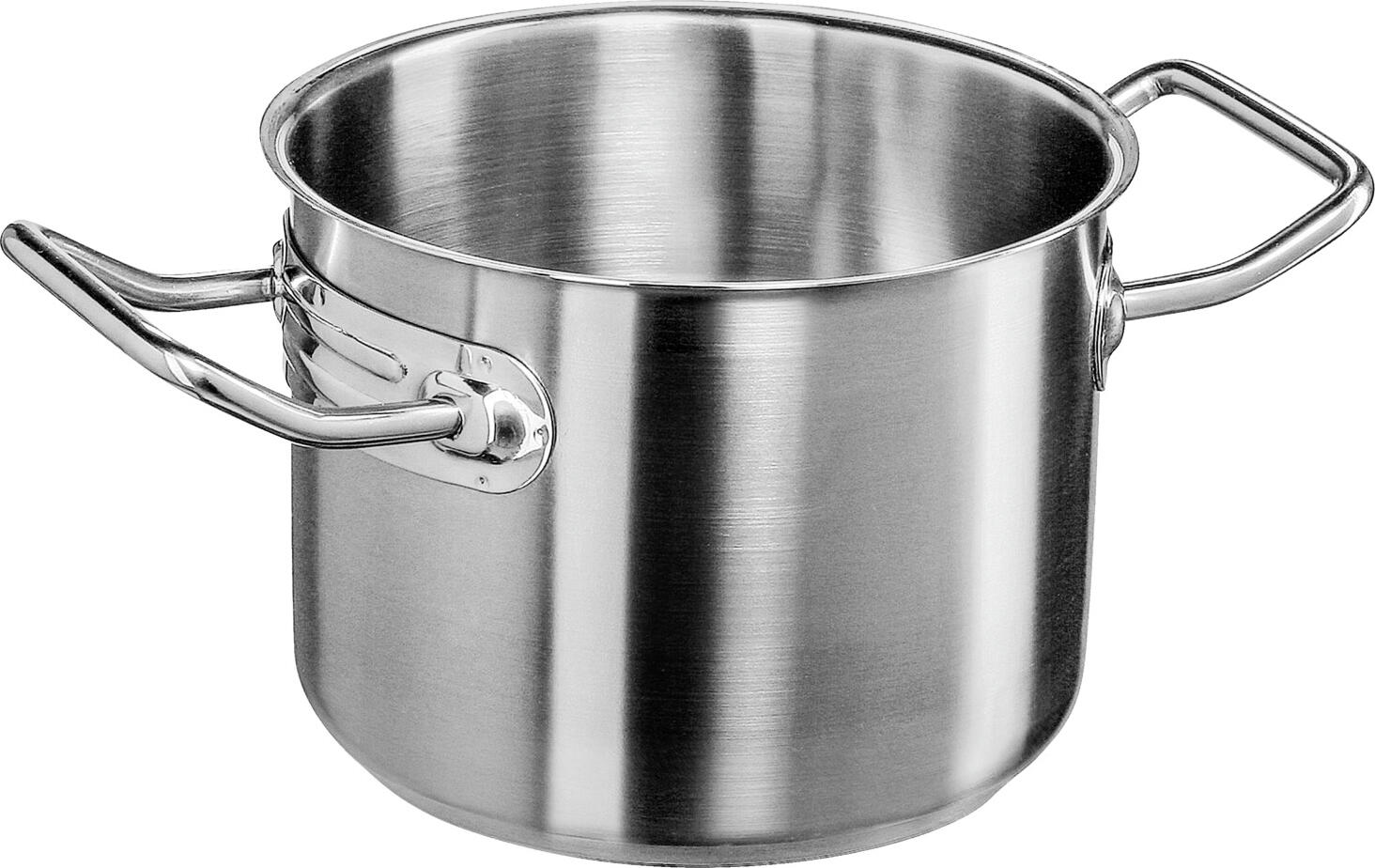 VEGA Professional Meat Stew Pot, 16.1 L, 18/10 Chrome Nickel Stainless Steel, Matt Brushed, Sandwich Bottom with 6mm Aluminum, All Stoves, Silver