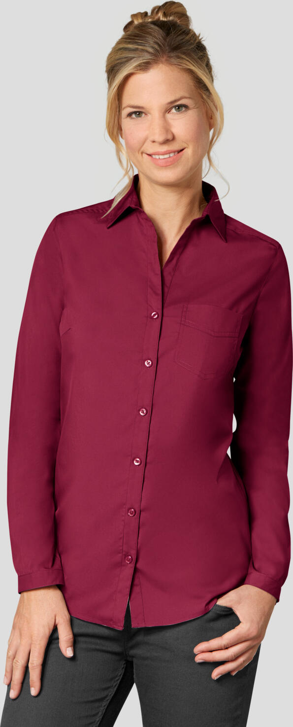 Bluza Jobeline Mik pentru femei cu maneca lunga, croiala slim fit, calcare usor, 65% bumbac 35% poliester, buzunar la piept, imbracaminte serviciu
