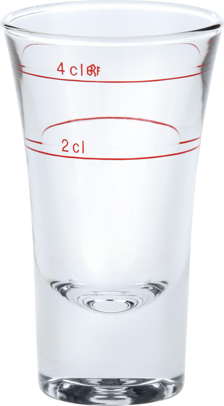 Bormioli Rocco Bormioli Luigi S.p.A. Shot glass Dublino with filling line Schnapsglas Dublino mit Eichstrich Shot glass Dublino with filling line; 60 ml, 5.2x8.9 cm (ØxH); transparent; 2 cl & 4 cl Filling line, 6 piece / pack Schnapsglas Dublino mit Eichstrich; 60 ml, 5.2x8.9 cm (ØxH); transparent; 2 cl & 4 cl Eichstrich, 6 Stück / Pack Classic shot glass with double filling line. Dishwasher safe. Klassisches Schnapsglas mit DoppelEichstrich. Spülmaschinenfest.