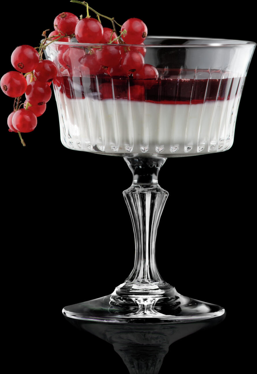 Cupuri de înghețată și desert din cristal RCR Timeless, 260 ml, transparente, design cu tăieturi clasice, set de 6 piese