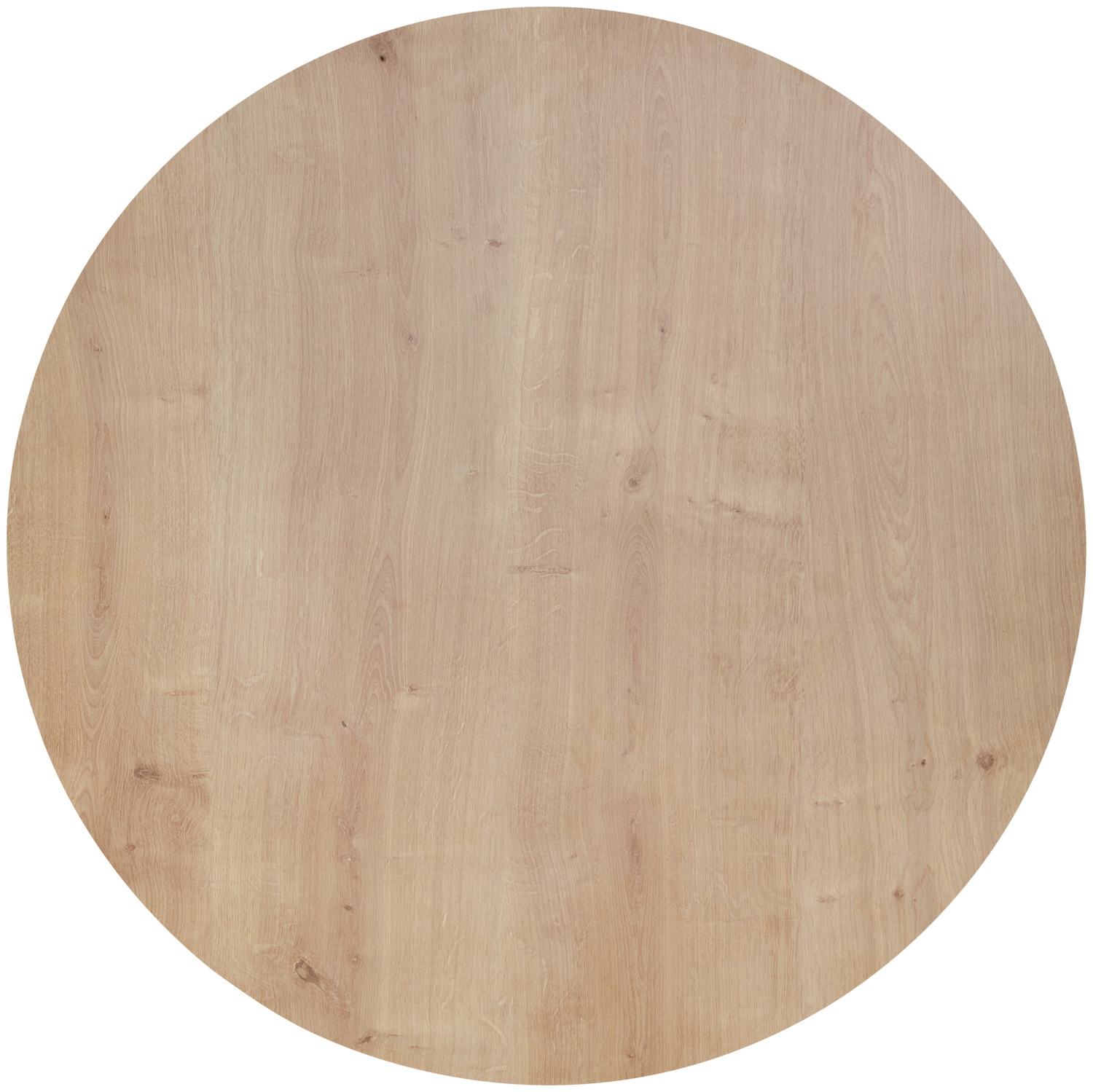 LUSINI Duneo Round Indoor Table Top, 100 cm Diameter, Solid Beech Wood with HPL Coating, Oak Natural, Scandinavian Design, Scratch-Resistant