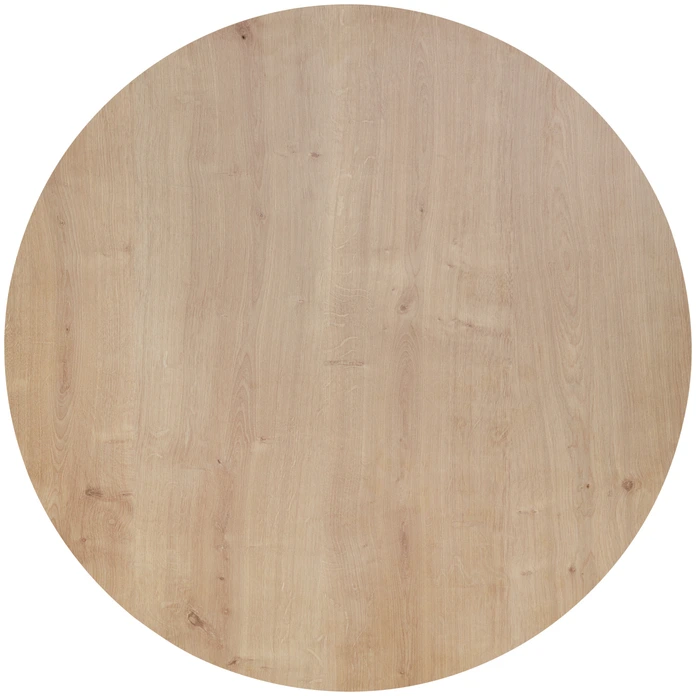 LUSINI Duneo Round Indoor Table Top, 100 cm Diameter, Solid Beech Wood with HPL Coating, Oak Natural, Scandinavian Design, Scratch-Resistant