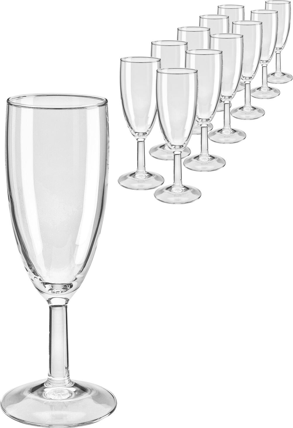 Pahare de sampanie Pulsiva Niki, pahar pentru vin spumant 160 ml, sticla transparenta, rezistente la masina de spalat vase, set de 12 piese