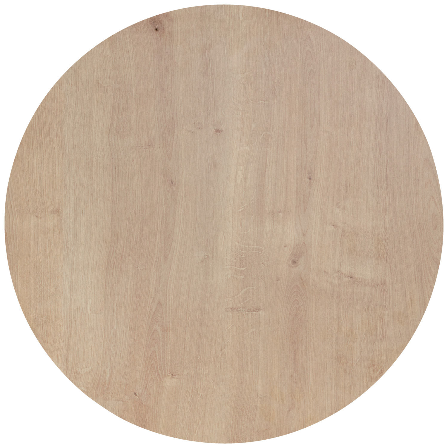 LUSINI Duneo Indoor Round Table Top, 60 cm Diameter, Solid Beech Wood with HPL Coating, Oak Natural, Scratch-Resistant Scandinavian Design