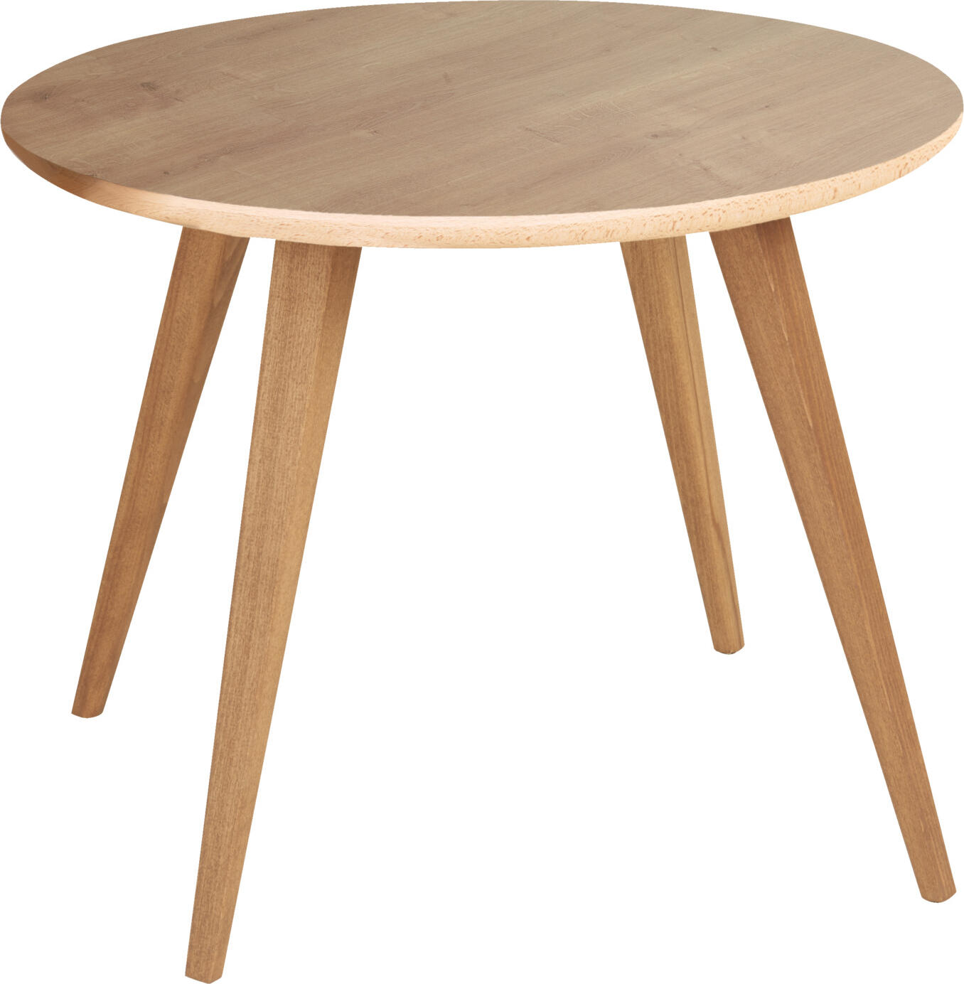 LUSINI Duneo Indoor Round Table Top, 60 cm Diameter, Solid Beech Wood with HPL Coating, Oak Natural, Scratch-Resistant Scandinavian Design
