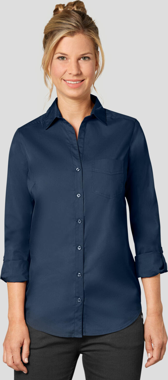 Bluza Jobeline Kim cu Maneca Lunga pentru femei, 65% Bumbac 35% Poliester, Material Stretch Ușor de Intretinut, Maneci cu Rolare, Croiala Ajustata