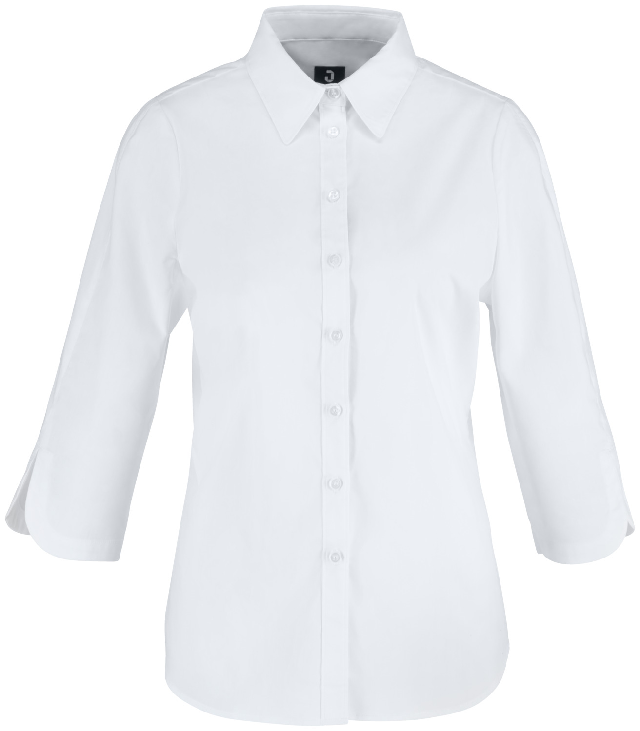 Bluza Jobeline Porter pentru femei, maneca 3/4, amestec bumbac-poliester, croiala regular, guler camasa, certificare OEKO-TEX, alb, marime 46