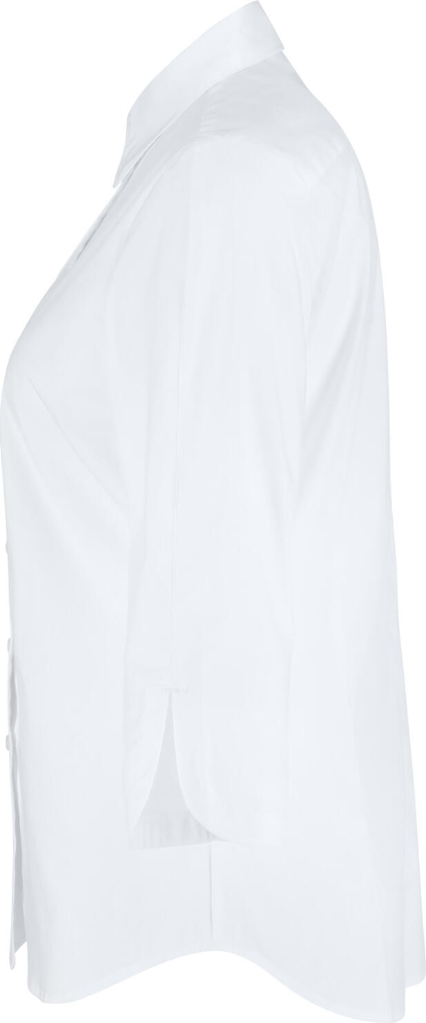 Bluza Jobeline Porter pentru femei, maneca 3/4, amestec bumbac-poliester, croiala regular, guler camasa, certificare OEKO-TEX, alb, marime 46
