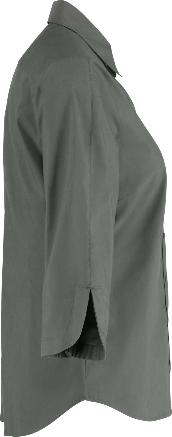 Jobeline Porter Women's Blouse, 3/4 Sleeve, Regular Fit, Cotton-Polyester Blend, Easy-Care, OEKO-TEX Certified, Dark-Grey