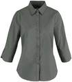 Jobeline Porter Women's Blouse, 3/4 Sleeve, Regular Fit, Cotton-Polyester Blend, Easy-Care, OEKO-TEX Certified, Dark-Grey