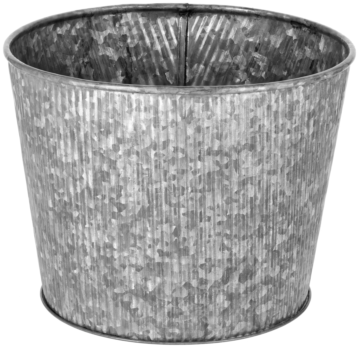unknown LUSINI Solutions GmbH Planter Nevis Pflanzkübel Nevis Planter Nevis; 22.5x18 cm (ØxH); metal antique Pflanzkübel Nevis; 22.5x18 cm (ØxH); metall antik Galvanized-iron planter in a vintage look. Pflanzkübel aus verzinktem Eisen, im Vintage-Look.