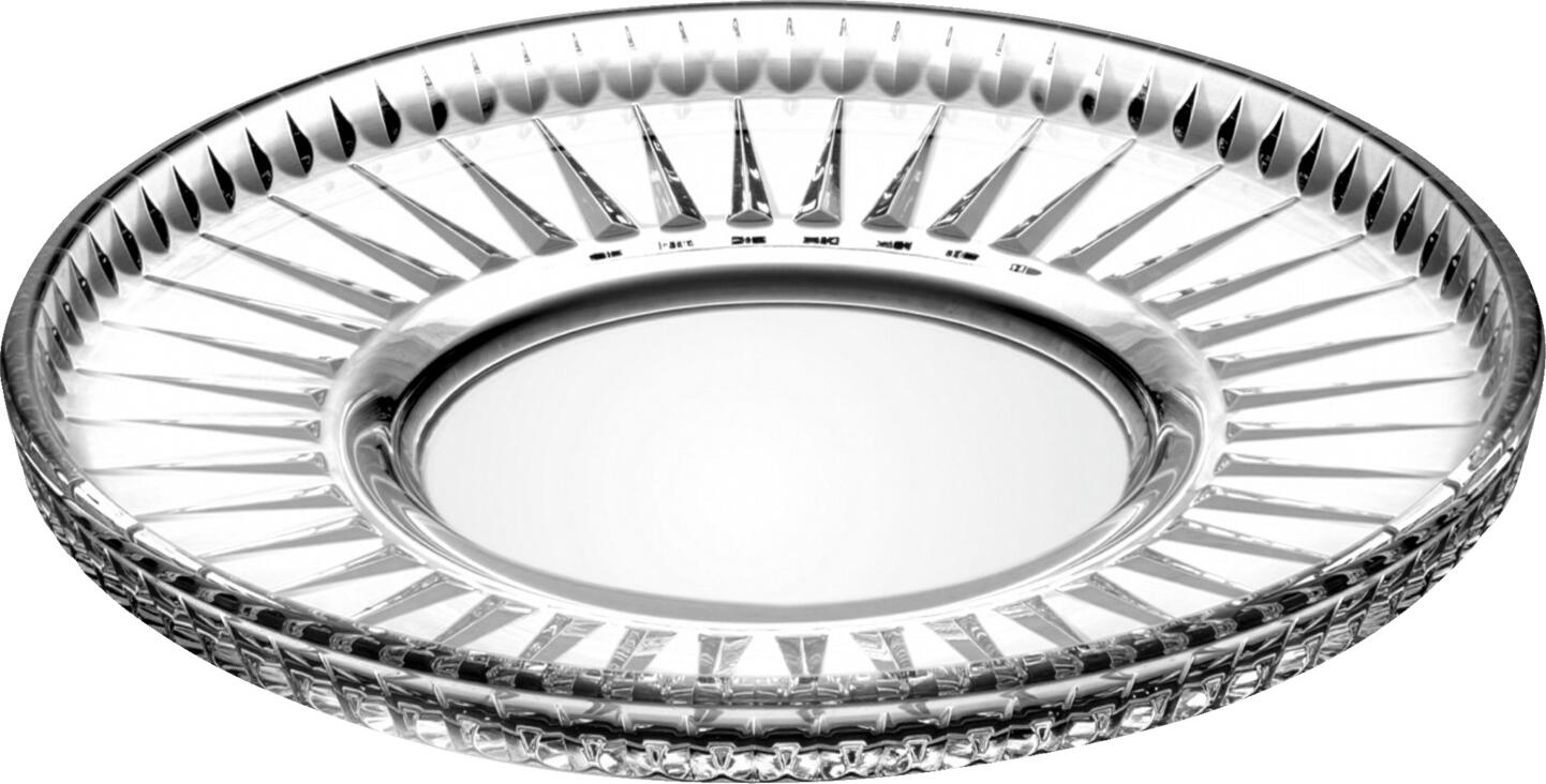Pasabahce Elysia Glass Saucers, Transparent Textured Glass Coasters with Vertical Grooves, 13 cm Diameter, Set of 6