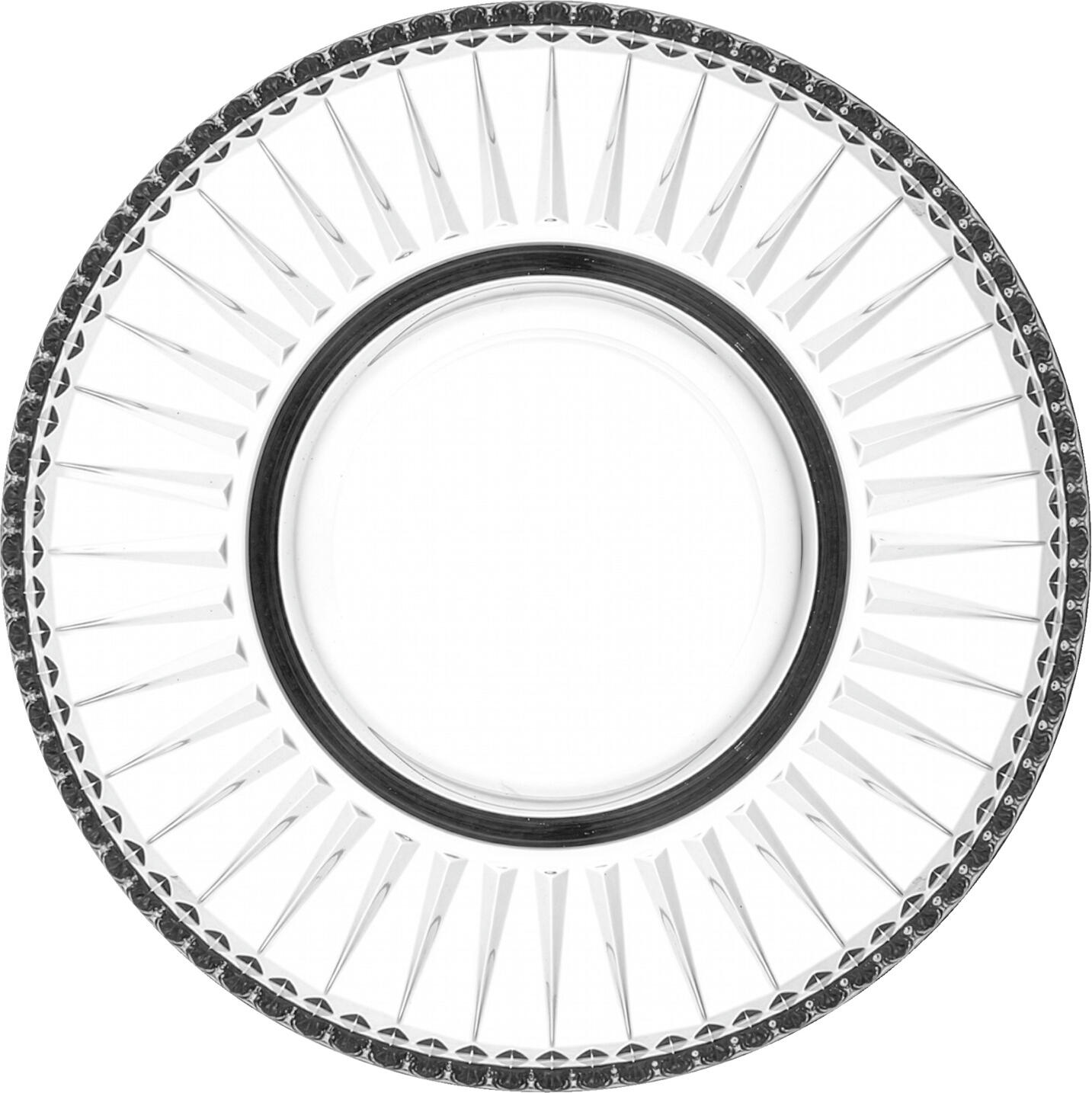 Pasabahce Elysia Glass Saucers, Transparent Textured Glass Coasters with Vertical Grooves, 13 cm Diameter, Set of 6