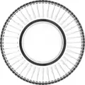 Pasabahce Elysia Glass Saucers, Transparent Textured Glass Coasters with Vertical Grooves, 13 cm Diameter, Set of 6