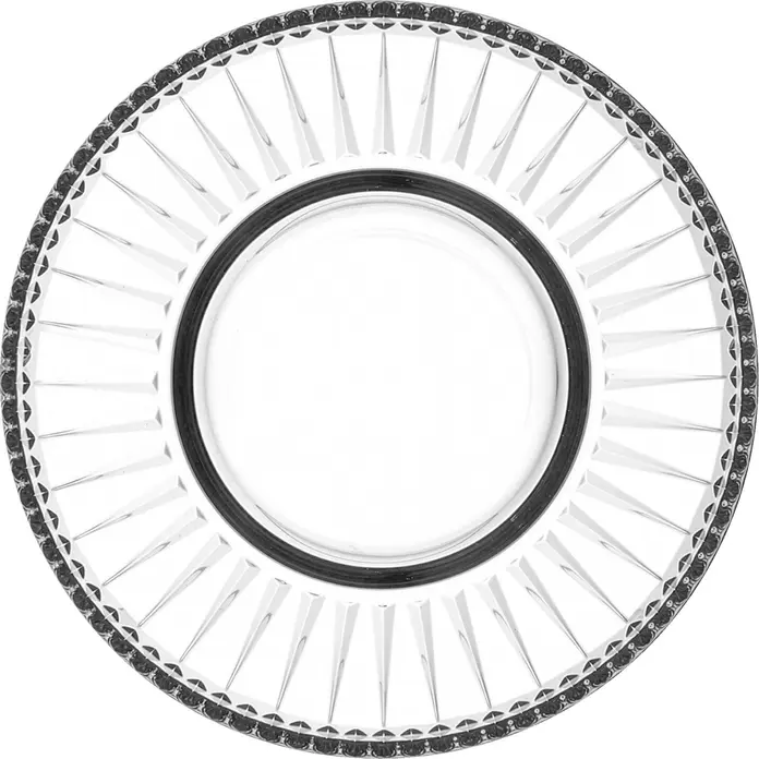 Pasabahce Elysia Glass Saucers, Transparent Textured Glass Coasters with Vertical Grooves, 13 cm Diameter, Set of 6