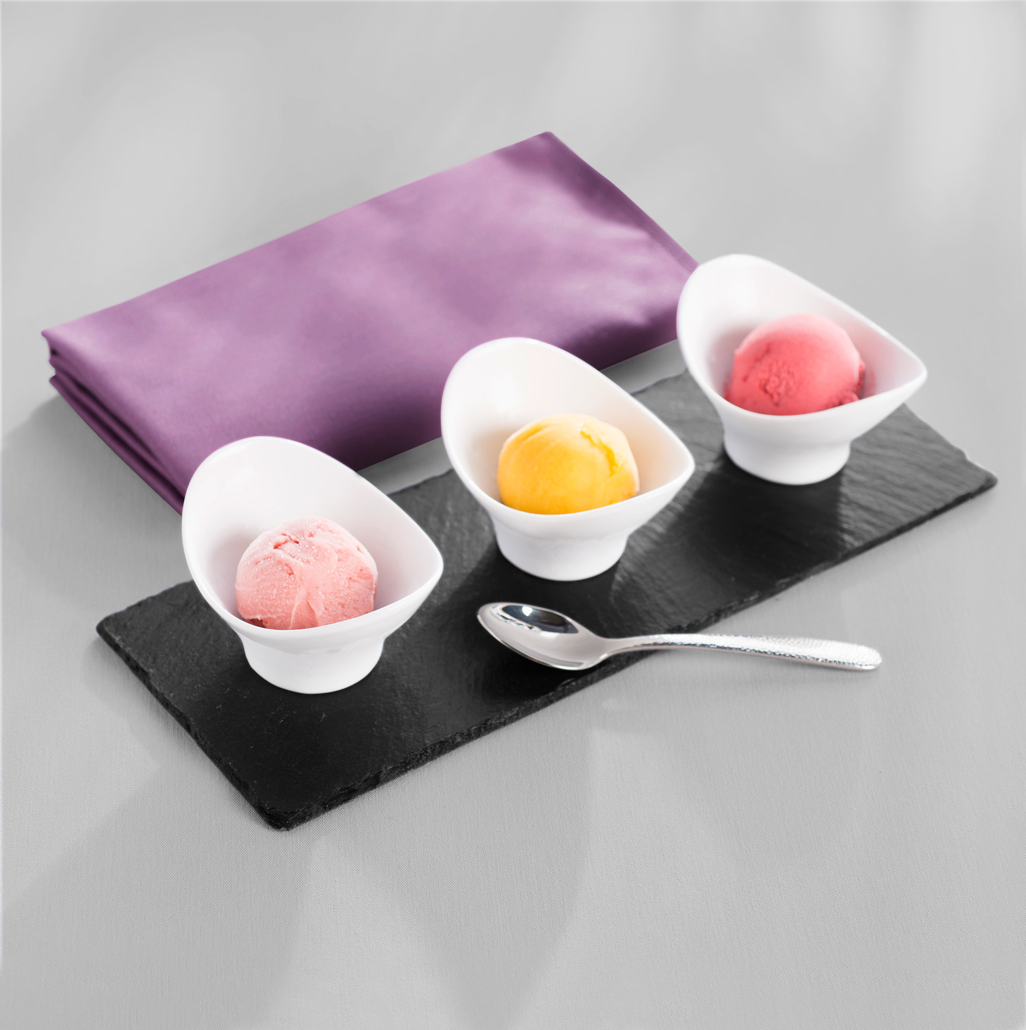 Vega Coari Mini Bowl Set of 6, White Oval Porcelain Bowls, 80ml, Dishwasher, Microwave and Oven Safe, 10x8x5.8 cm