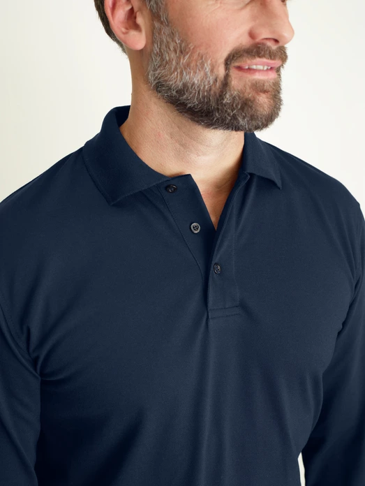 Tricou Polo Jobeline Fly cu Maneca Lunga pentru Barbati, Pique din 65% Poliester 35% Bumbac, Croiala Regular Fit, Echipament de Lucru, OEKO-TEX Standard 100