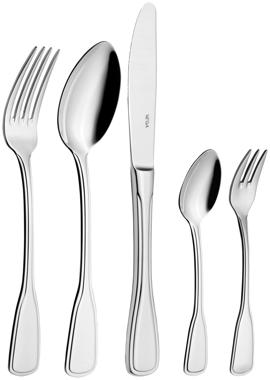 VEGA LUSINI Solutions GmbH Sample set of cutlery Spaten 5-piece Mustergarnitur Besteck Spaten 5-teilig Sample set of cutlery Spaten 5-piece; silver, handle silver Mustergarnitur Besteck Spaten 5-teilig; silber, Griff silber Use our sample service. The following samples are included: Table spoon Table fork Table knife Mono. 13/0 Coffee spoon Cake fork Sample items are priced with a nominal charge, if you are not satisfied we will refund the nominal charge. Please contact our customer service. Nutzen Sie unseren Musterservice. Folgende Muster sind enthalten: Menülöffel Menügabel Menümesser Mono. 13/0 Kaffeelöffel Kuchengabel Musterartikel sind mit einer Schutzgebühr bepreist, bei Nichtgefallen erstatten wir Ihnen die Schutzgebühr zurück. Bitte nehmen Sie hierzu Kontakt zu unserem Kundenservice auf.