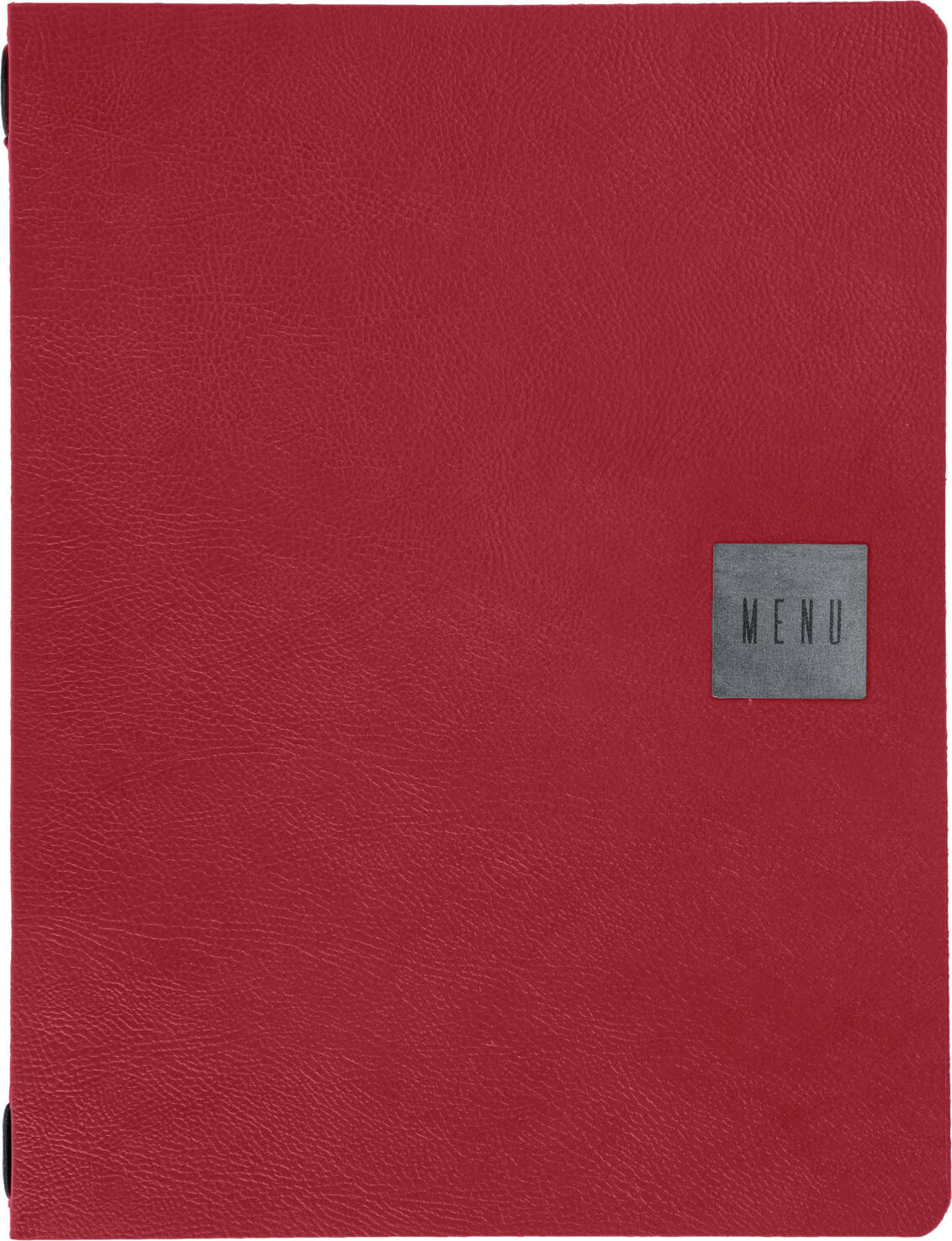 VEGA LUSINI Solutions GmbH Menu Abbotsford A4, with MENU embossed Speisekarte Abbotsford A4, mit Prägung MENU Menu Abbotsford A4, with MENU embossed; A4, 24x31.6 cm (WxH); red Speisekarte Abbotsford A4, mit Prägung MENU; DIN A4, 24x31.6 cm (BxH); rot Imitation leather menu with Menu print incl. three double transparent covers for twelve pages. Damp wipeable. Speisekarte aus Kunstleder mit Menu-Druck inkl. drei Doppeltransparenthüllen für zwölf Seiten. Feucht abwischbar.