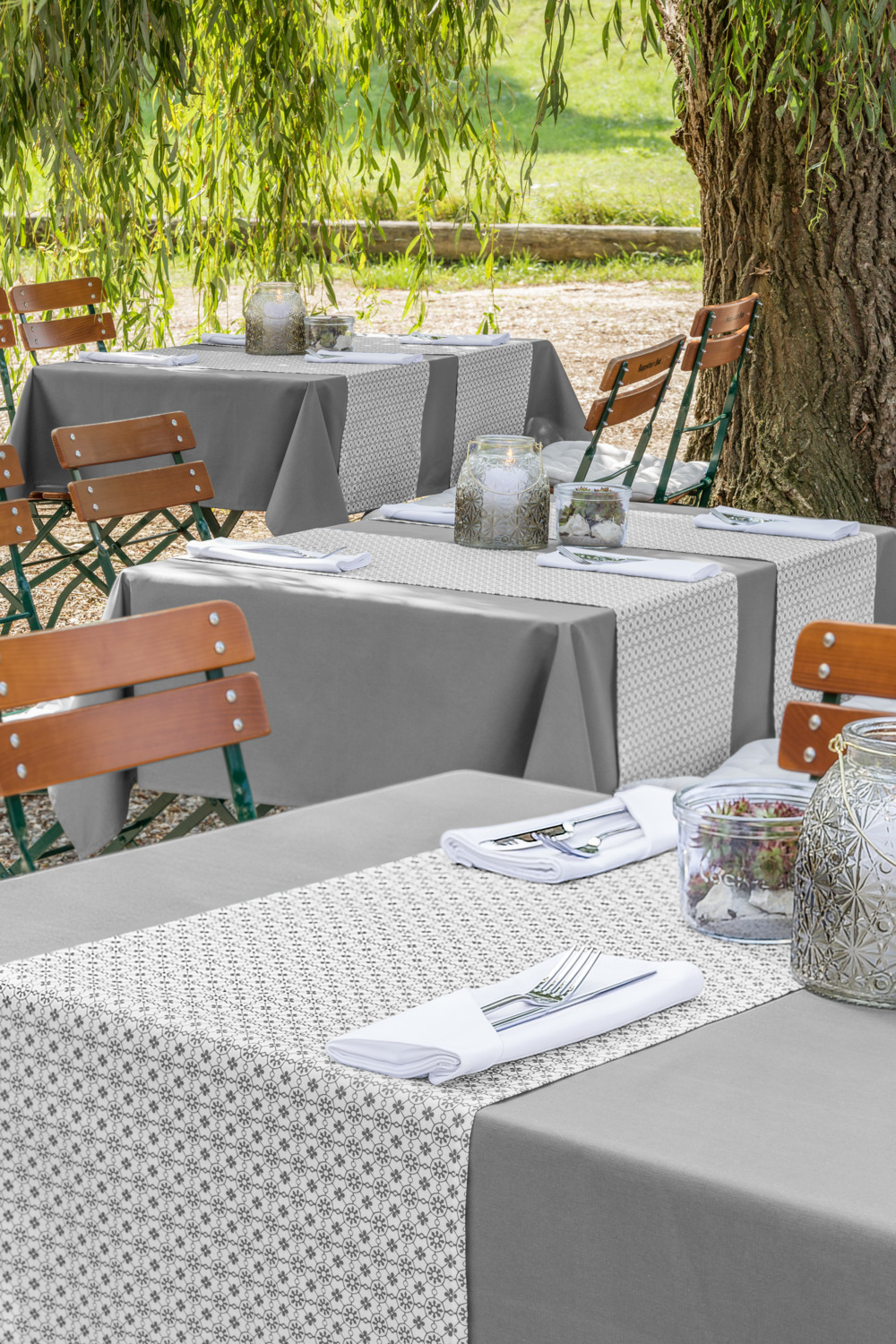 Set de 6 șervețele textile ERWIN M. Palermo, 100% bumbac damasc full-twist, 40x40 cm, culoare albă, OEKO-TEX Standard 100, mercerizate și rezistente
