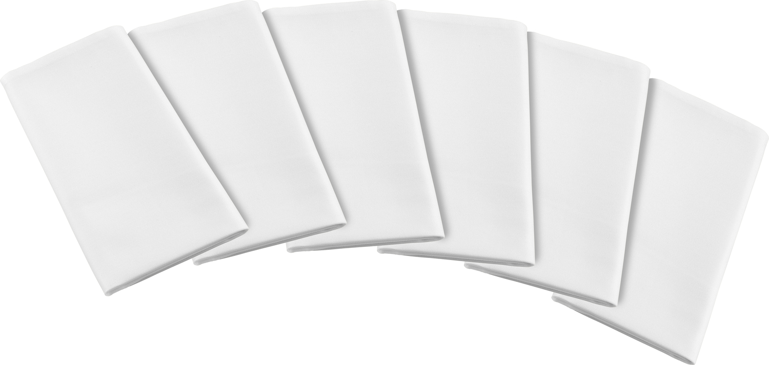 Set de 6 șervețele textile ERWIN M. Palermo, 100% bumbac damasc full-twist, 40x40 cm, culoare albă, OEKO-TEX Standard 100, mercerizate și rezistente
