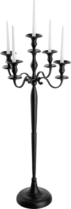 LUSINI Solutions GmbH Adrien Five-Armed Candelabra Candle Holder, 120 cm Height x 58 cm Width, Aluminum, Matte Black