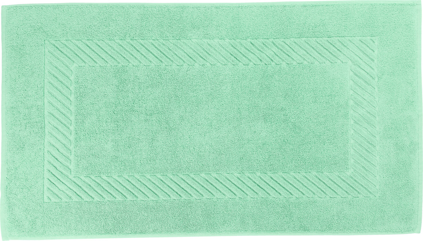 Covor baie LUSINI Valencia Uni, 100% bumbac terry, 50x90 cm, 820 g/m², extra absorbant, certificat OEKO-TEX Standard 100, verde mentă