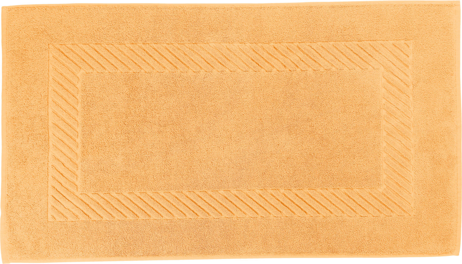 LUSINI Solutions GmbH Valencia Uni Bath Mat, 100% Cotton Walk Terry, 50x90 cm, Amber, OEKO-TEX Standard 100, Absorbent and Durable