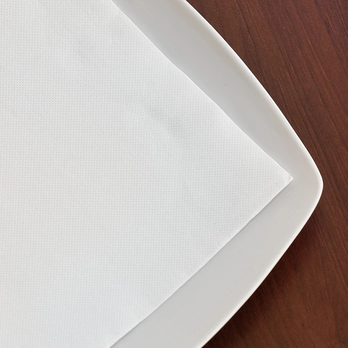 Garcia De Pou Dubo Disposable Table Napkins, White, 2-Ply Double Point Fabric-Like Paper, 39x39 cm, 1/4 Fold, Pack of 50 Pieces