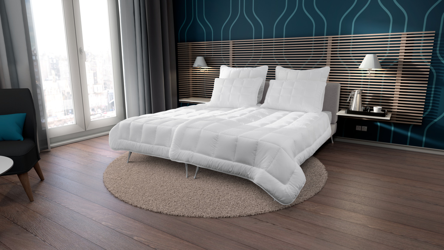 ERWIN M. LUSINI Pillow Dream Breathable Fluffy Pillow, Super-siliconized Hollow Polyester Fiber Filling, Machine Washable, Allergy-Friendly, White