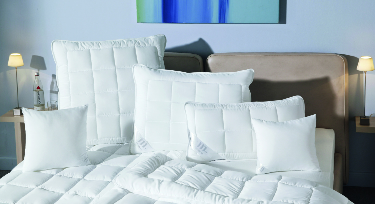 ERWIN M. LUSINI Pillow Dream Breathable Fluffy Rectangular Pillow, 65 x 100 cm, Super-siliconized Hollow Polyester Fiber Filling, Machine Washable, Allergy-Friendly, White