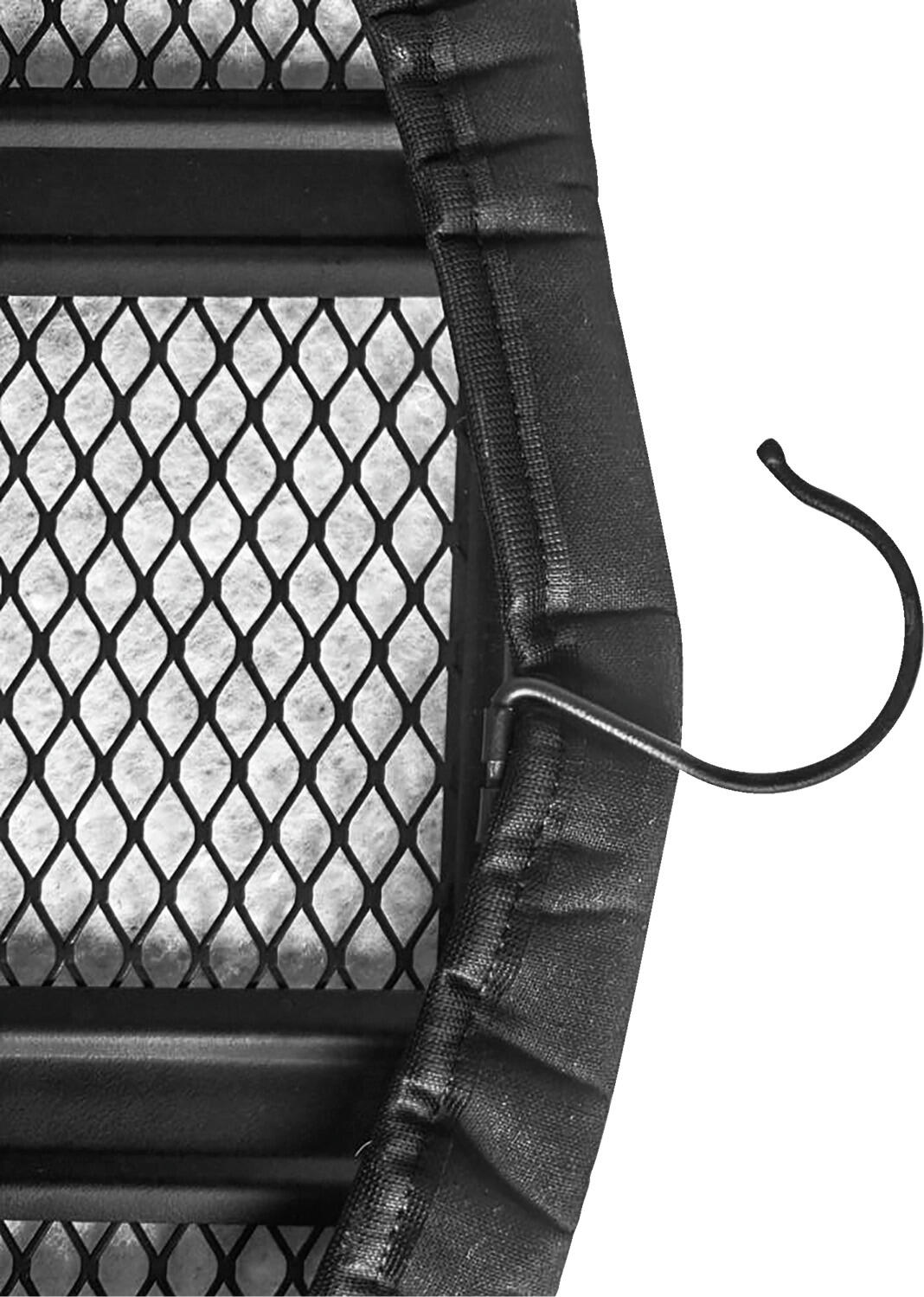 Masa de Calcat Mini JVD Batur, 80x32 cm, Otel Negru cu Husă Elastică cu Umplutură de Fibre, Picioare Pliabile și Cârlig de Agățat